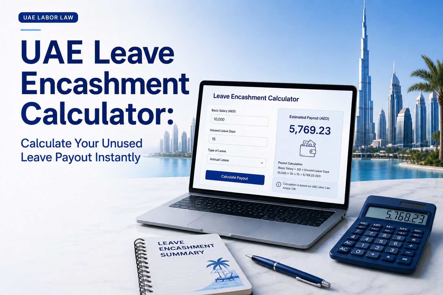 UAE Leave Encashment Calculator: Calculate Your Unused Leave Payout Instantly