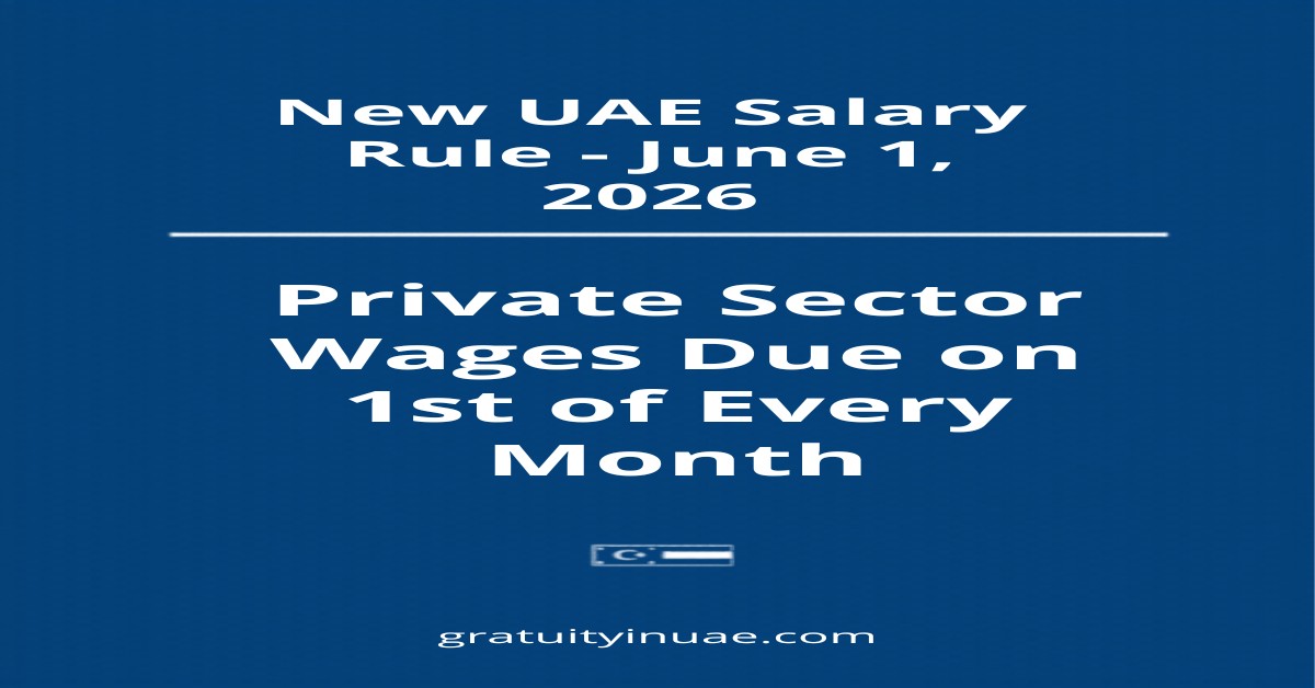 New UAE Salary Rule June 1, 2026: Private Sector Wages Must Be Paid on the First of Every Month